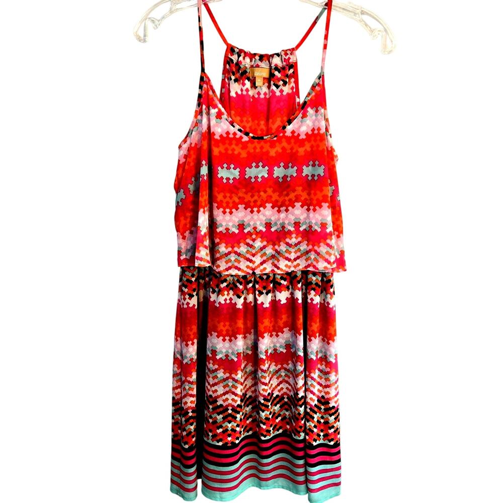 Takara Women's Dress Medium M Orange Sleeveless Orange Sun Misses Size 8 10